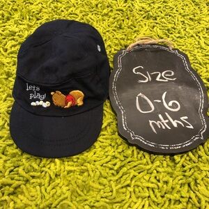 Disney Navy Blue Winnie the Pooh Baby Hat